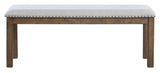Head-on view of Moriville Beige Dining Bench