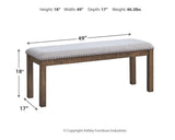 Moriville Dining Bench dimension illustration