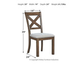 Moriville chair dimensions diagram