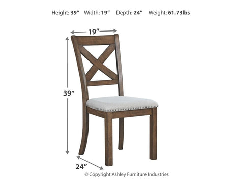 Moriville chair dimensions diagram