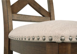 Textured polyester upholstery detail on Moriville Bar Stool