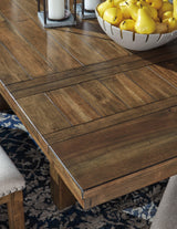 Top view of Moriville extending dining table