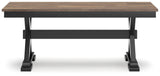 Back view of Wildenauer dining bench showing frame construction