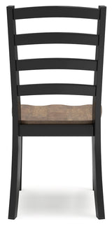 Wildenauer Brown and Black Ladderback Dining Chair side alternate view