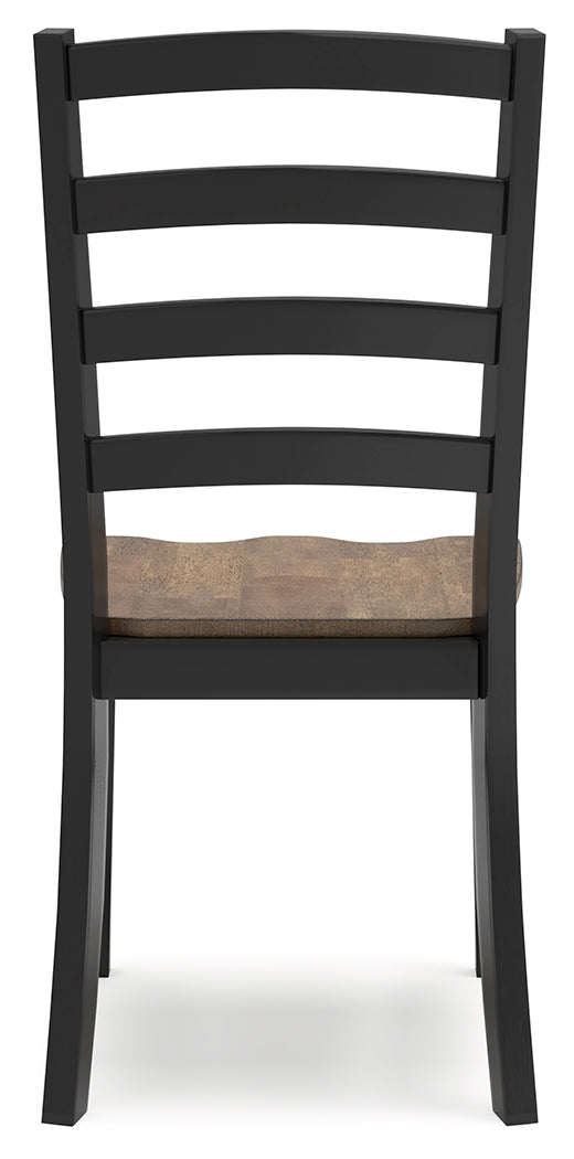 Wildenauer Brown and Black Ladderback Dining Chair side alternate view