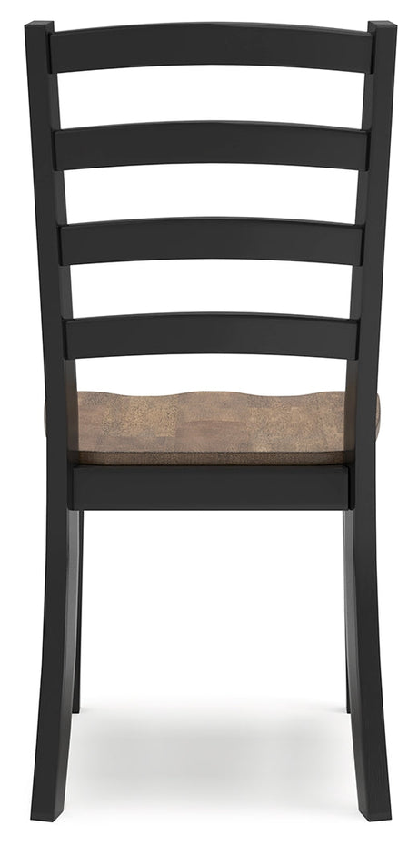 Wildenauer Brown and Black Ladderback Dining Chair side alternate view