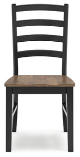 Wildenauer Brown and Black Ladderback Dining Chair back view