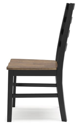 Wildenauer Brown and Black Ladderback Dining Chair profile view