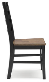 Wildenauer Brown and Black Ladderback Dining Chair side perspective