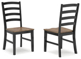 Wildenauer Brown and Black Ladderback Dining Chair side view