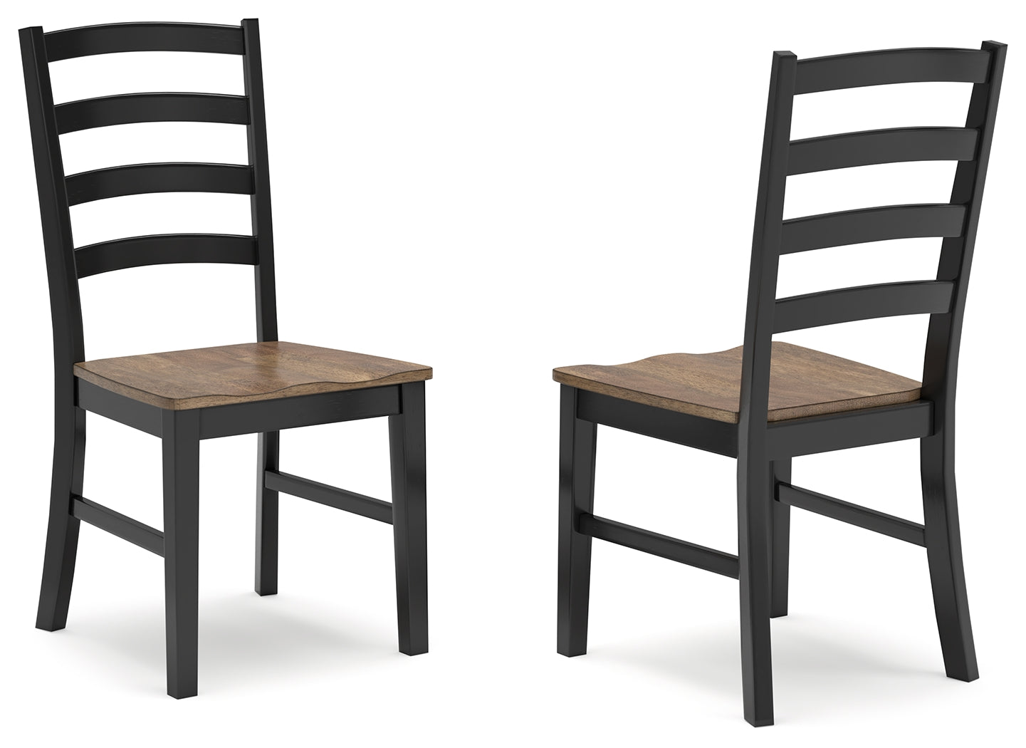 Wildenauer Brown and Black Ladderback Dining Chair side view
