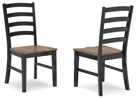 Wildenauer Brown and Black Ladderback Dining Chair side view
