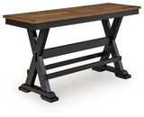 Wildenauer Brown/Black 48" Counter Height Bench