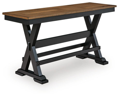 Wildenauer 48" counter height bench close-up side view