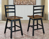 Wildenauer barstool seat close-up with butcher-block style finish