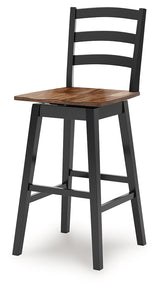 Rear view of Wildenauer bar stool showcasing frame and seat