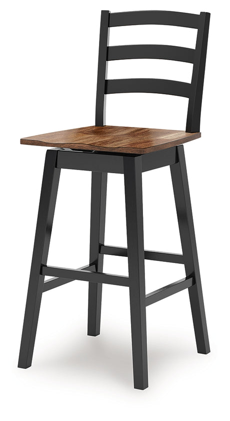 Rear view of Wildenauer bar stool showcasing frame and seat