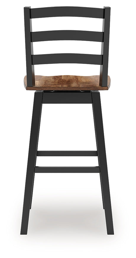 Footrest detail on Wildenauer swivel bar stool