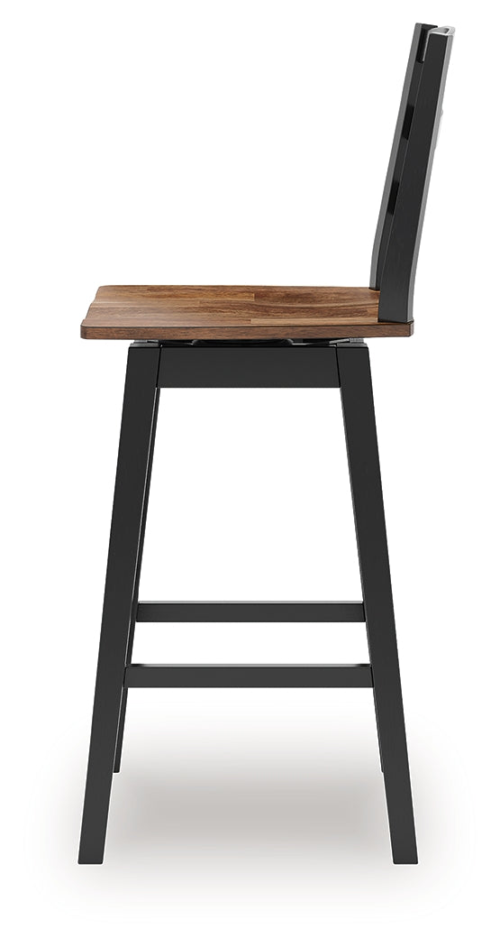 Top angle view highlighting butcher block veneer pattern
