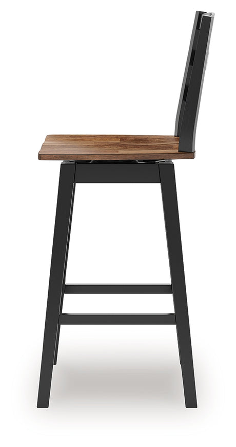 Top angle view highlighting butcher block veneer pattern