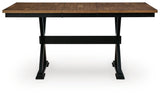 Head-on view of Wildenauer counter height table