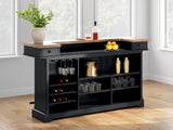 Wine storage shelves and stemware rack inside Wildenauer bar