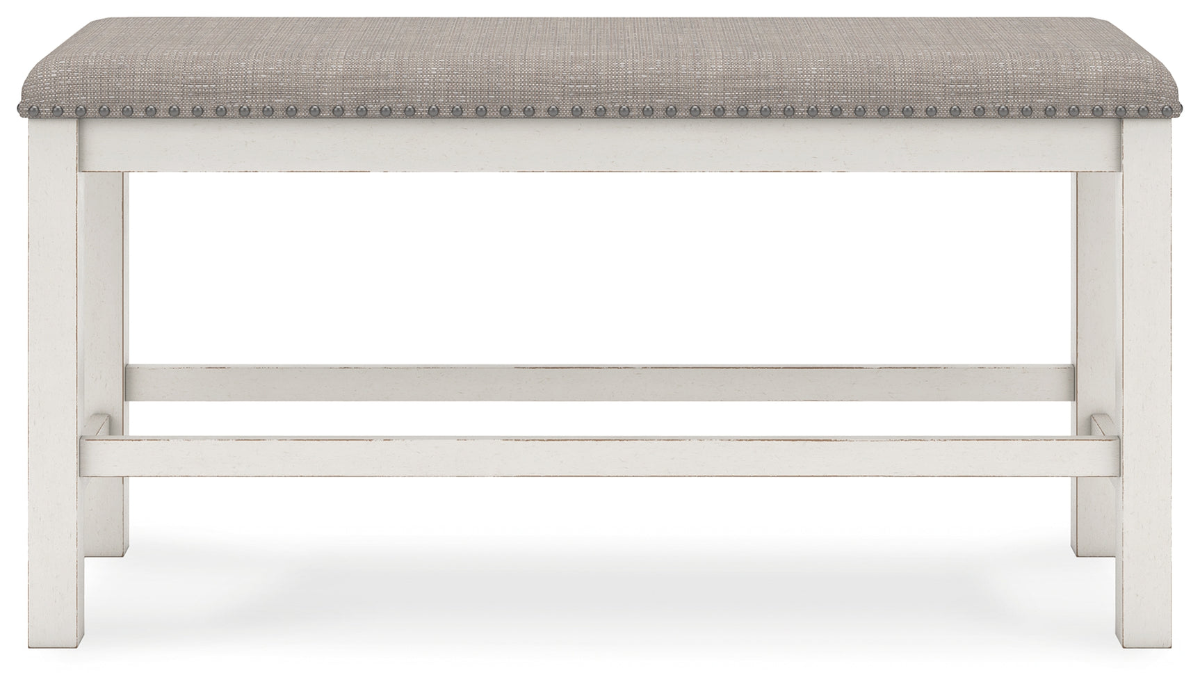 Top view of Robbinsdale antique white planked effect tabletop dining table
