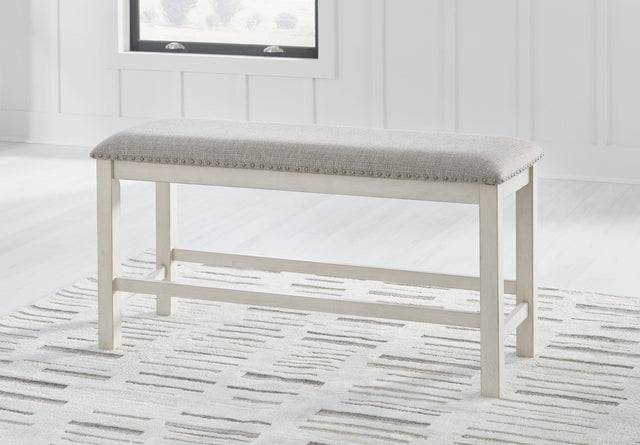 Robbinsdale Antique White 49" Counter Height Dining Bench - Ella Furniture
