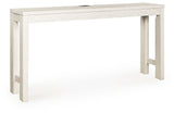 Robbinsdale Antique White Counter Height Dining Table and 3 Barstools Set angled view