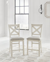 Robbinsdale Antique White Counter Height Dining Table and 4 Barstools