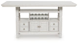 Robbinsdale Antique White Counter Height Dining Table head on view