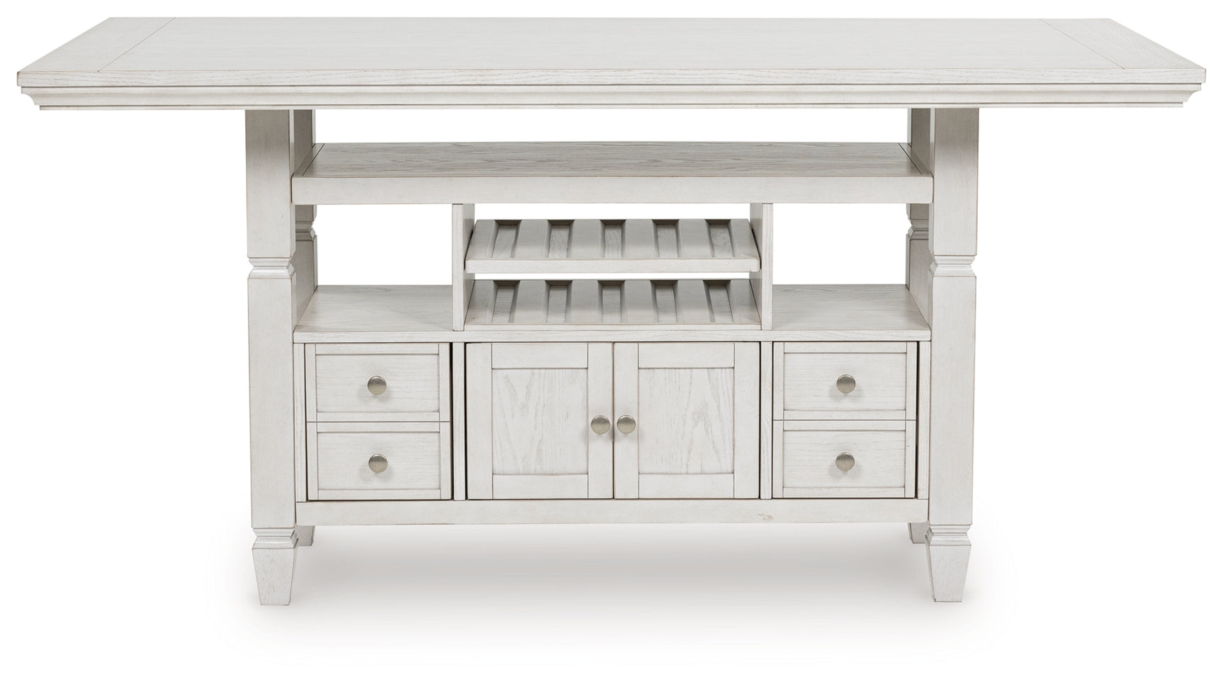 Robbinsdale Antique White Counter Height Dining Table head on view
