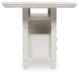 Robbinsdale Antique White Counter Height Dining Table side profile