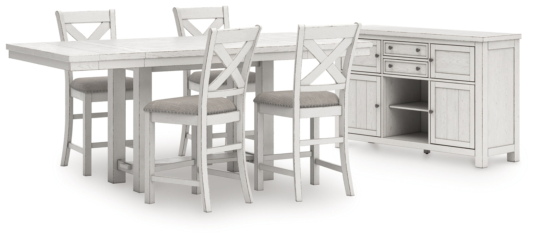 Robbinsdale dining table angled view showing planked tabletop
