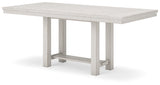 Robbinsdale Antique White Counter Height Dining Table and 8 Barstools with Storage