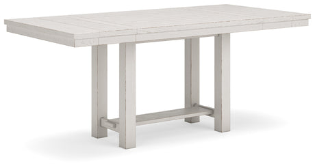 Close-up of Robbinsdale planked effect tabletop with extension leaf