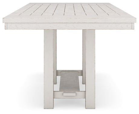 Top view of extended dining table surface