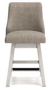 Robbinsdale Antique White Upholstered Counter Height Barstool seat cushion detail