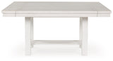 Side view of Robbinsdale Antique White Dining Extension Table