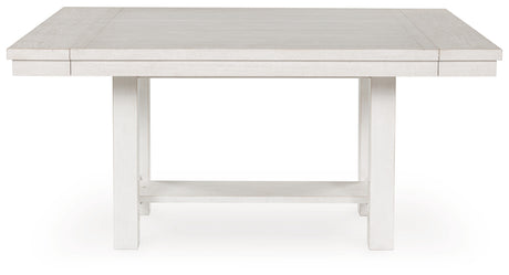 Side view of Robbinsdale Antique White Dining Extension Table