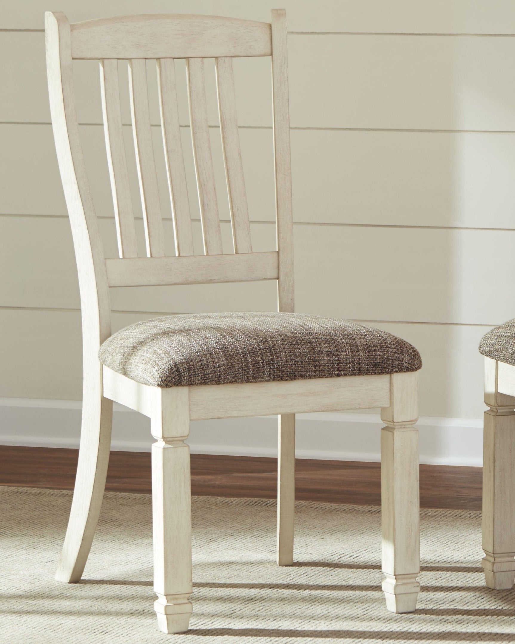 Bolanburg Dining Chair close-up of cushioned woven fabric seat