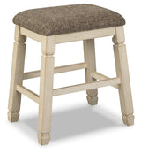 Side view of Bolanburg Two-Tone Upholstered Counter Height Bar Stool