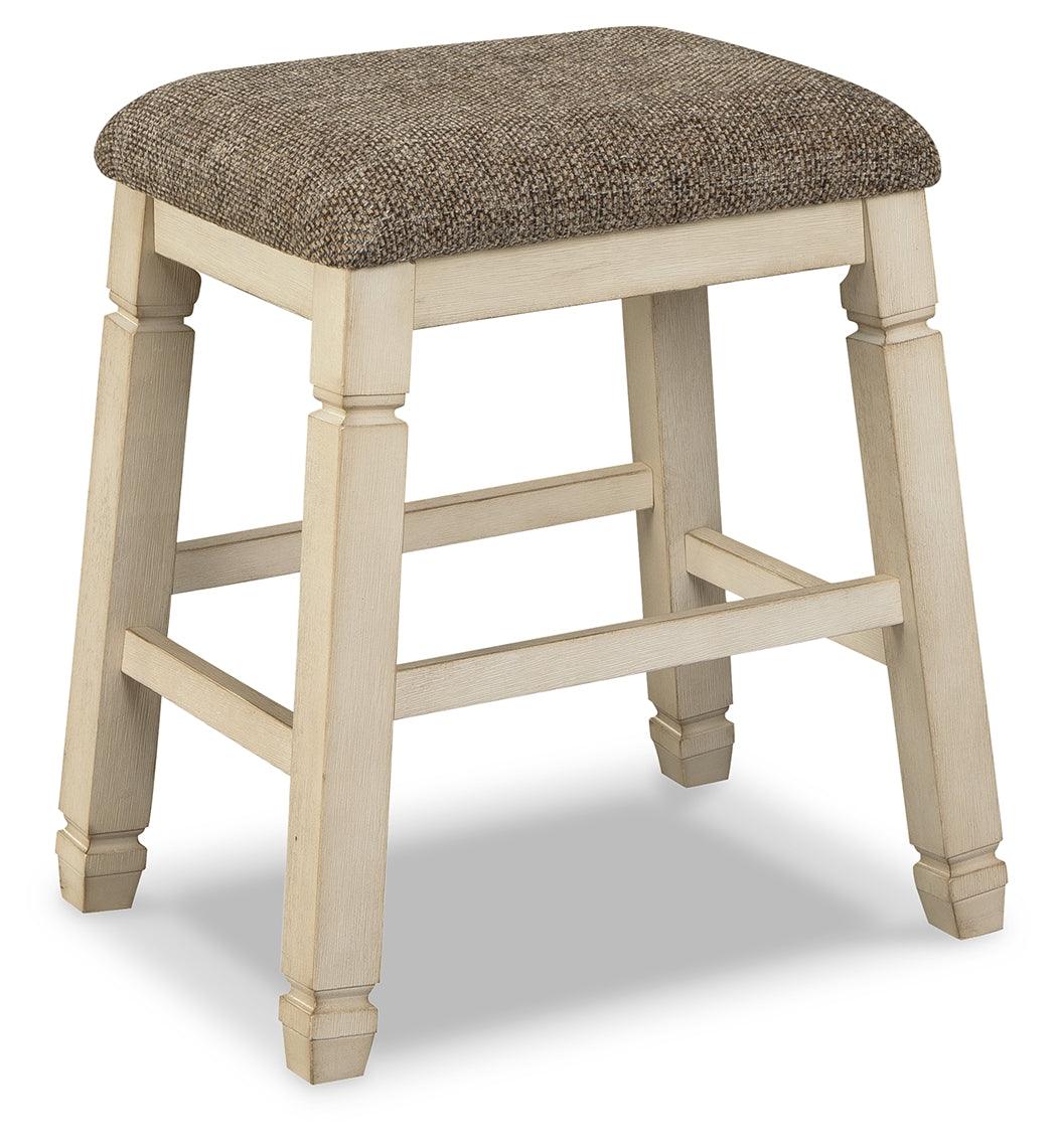 Side view of Bolanburg Two-Tone Upholstered Counter Height Bar Stool