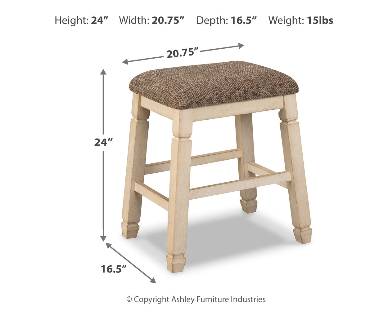 Bolanburg Two-Tone Counter Height Dining Table with 4 Barstools