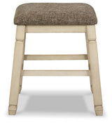 Head-on view of Bolanburg Two-Tone Counter Height Bar Stool