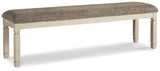 Bolanburg Two-Tone 65 inch dining bench side angle view