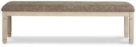 Bolanburg Two-Tone 65 inch dining bench head on view