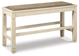 Bolanburg two-tone counter height dining bench front view
