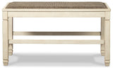 Bolanburg two-tone counter height dining bench side profile