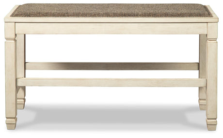 Bolanburg two-tone counter height dining bench side profile